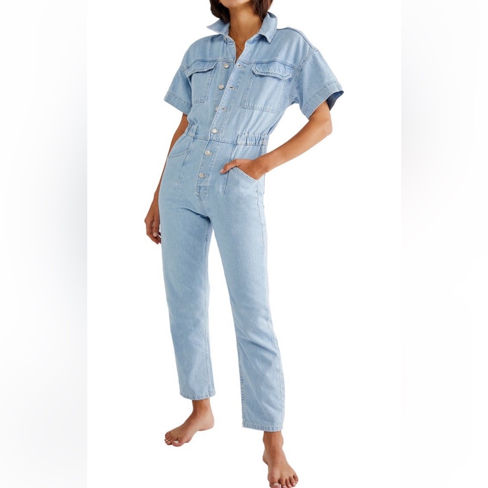 Free People We the Free Marci Denim Jumpsuit